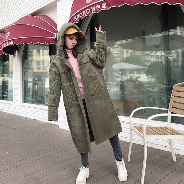 new winter women blends long coat upset add wool coats outerwear army green khaki 1635, Black
new winter women blends long coat upset add wool coats outerwear army green khaki 1635, Black