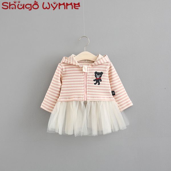 autumn infant girls striped cartoon cute bear hooded long sleeve patchwork mesh pleated tutu kids baby dress vestidos, Red;yellow
autumn infant girls striped cartoon cute bear hooded long sleeve patchwork mesh pleated tutu kids baby dress vestidos, Red;yellow
