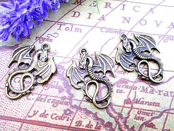 30pcs antique tibetan bronze tone lovely flying dragon charms pendant 27x35mm, Bronze;silver
30pcs antique tibetan bronze tone lovely flying dragon charms pendant 27x35mm, Bronze;silver