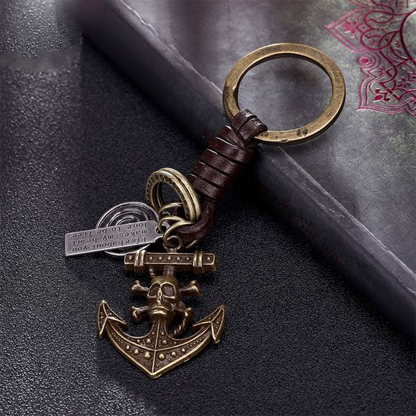 Hot sale vintage bronze rudder charms keychain 2018 New punk pirate skeleton bag decoration for car key ring jewelry accessories
Hot sale vintage bronze rudder charms keychain 2018 New punk pirate skeleton bag decoration for car key ring jewelry accessories
