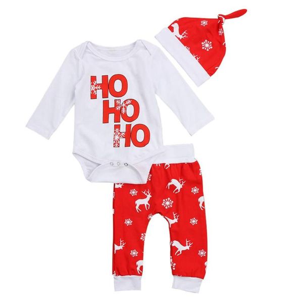 christmas clothes set cotton cute elk print 3pcs baby rompers pants hat autumn newborn baby clothes, White
christmas clothes set cotton cute elk print 3pcs baby rompers pants hat autumn newborn baby clothes, White