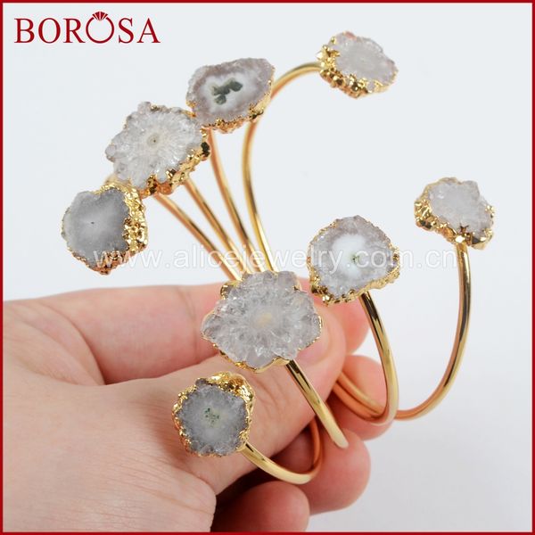 borosa 5pcs druzy sun flower bracelets jewelry gold color small double natural solar quartz adjustable bangle for women g1533, Black
borosa 5pcs druzy sun flower bracelets jewelry gold color small double natural solar quartz adjustable bangle for women g1533, Black