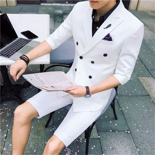 gray wedding men suits with short pants casual double breasted summer prom wear groom tuxedos white business blazers 2 pieces jacket+pants, Black;gray
gray wedding men suits with short pants casual double breasted summer prom wear groom tuxedos white business blazers 2 pieces jacket+pants, Black;gray