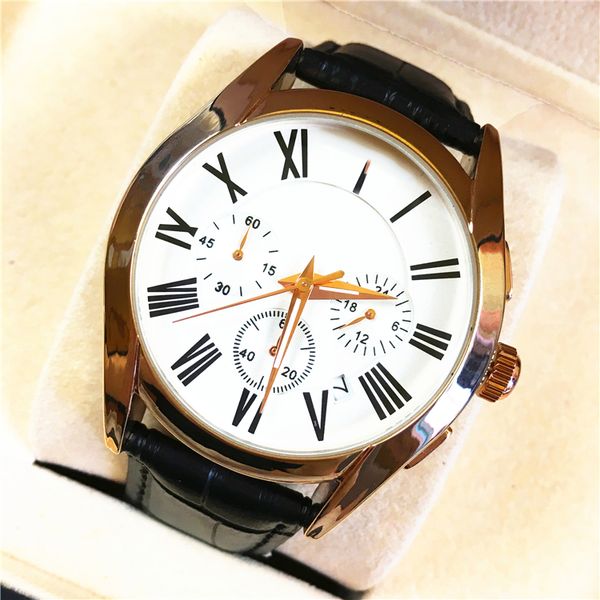 2020 mens watches genuine leather auto date man business quartz wristwatch subdials black/brown japan movement drop shipping, Slivery;brown 
2020 mens watches genuine leather auto date man business quartz wristwatch subdials black/brown japan movement drop shipping, Slivery;brown