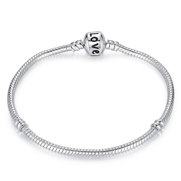 925 Sterling Silver LOVE Letter Bracelets Snake Chains Fit Charm European Beads Bangle Bracelet For Men & Women Jewelry Gift in Bulk
925 Sterling Silver LOVE Letter Bracelets Snake Chains Fit Charm European Beads Bangle Bracelet For Men & Women Jewelry Gift in Bulk