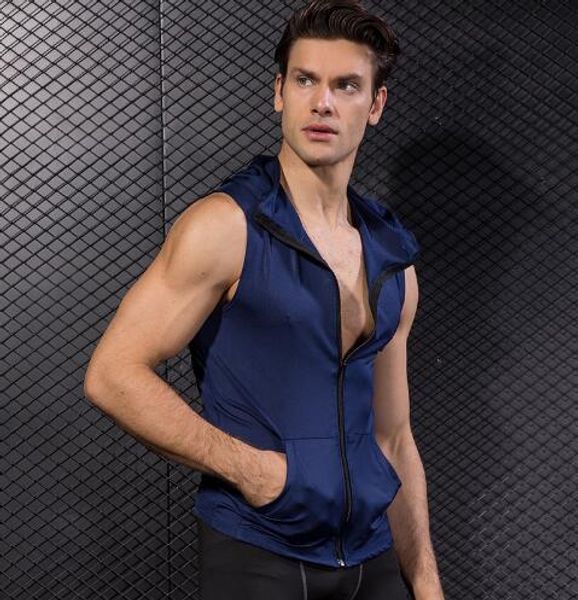 men's jacket hoodie quick dry sleeveless running jacket sport vest gym fitness tight clothing high elastic men's sportswear, White;black
men's jacket hoodie quick dry sleeveless running jacket sport vest gym fitness tight clothing high elastic men's sportswear, White;black