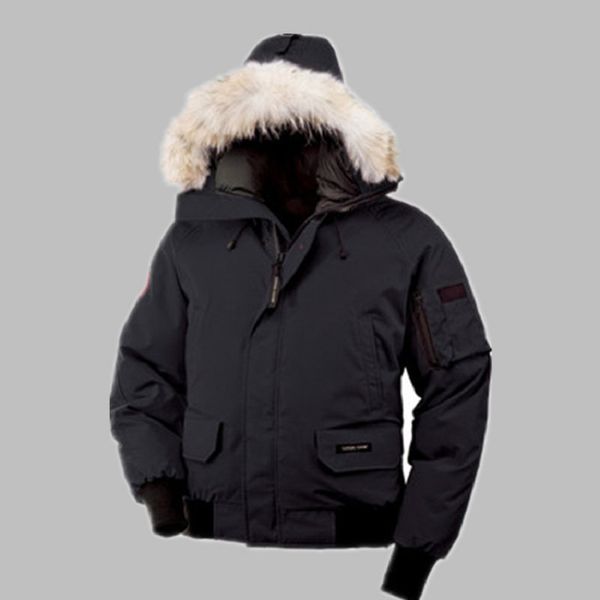 new winter brand canada men's goose down chilliwack bomber hooded warm coat fur windbreaker man outerwear, Black
new winter brand canada men's goose down chilliwack bomber hooded warm coat fur windbreaker man outerwear, Black