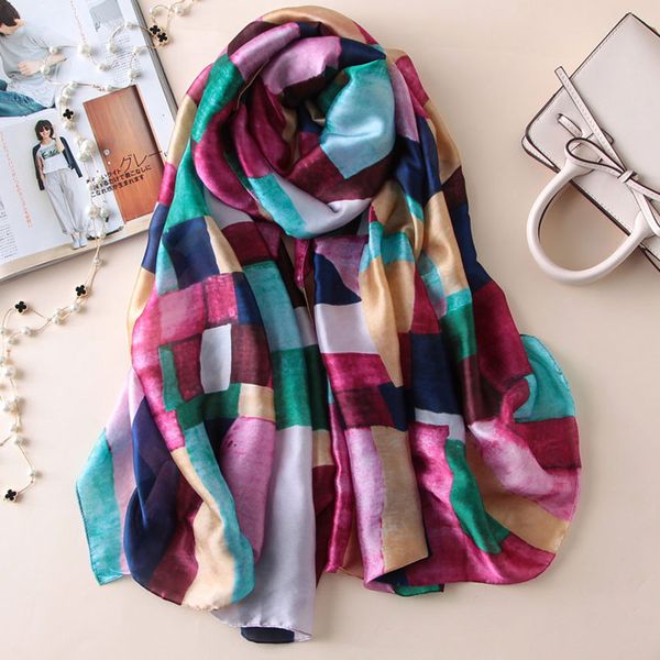 180x90 women pure silk scarf fashion digital print colorful geometric graffiti big size shawl long soft foulard scarves new hot, Blue;gray
180x90 women pure silk scarf fashion digital print colorful geometric graffiti big size shawl long soft foulard scarves new hot, Blue;gray