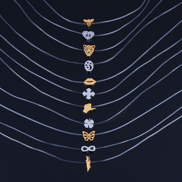 zuuz invisible chain necklace stainless steel jewelry accessories gold silver fashion pendant for women long jewels friends, Golden;silver
zuuz invisible chain necklace stainless steel jewelry accessories gold silver fashion pendant for women long jewels friends, Golden;silver