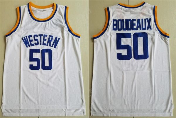 movie 50 butch boudeaux jersey men white color western university basketball jerseys embroidery sewing sport on, Black;red
movie 50 butch boudeaux jersey men white color western university basketball jerseys embroidery sewing sport on, Black;red