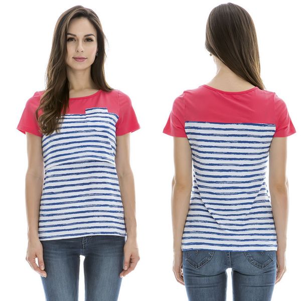 2017 female striped patchwork maternity clothes for pregnant women pregnancy short long sleeve breast-feeding t-shirt, White
2017 female striped patchwork maternity clothes for pregnant women pregnancy short long sleeve breast-feeding t-shirt, White