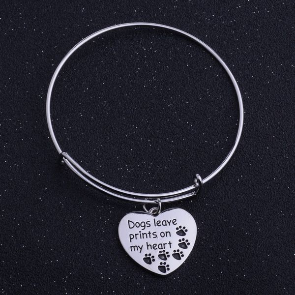 12 pc/lot dogs leave prints on my heart charm bangle pet print heart bracelet jewelry women men friends animal lovers gift, Black
12 pc/lot dogs leave prints on my heart charm bangle pet print heart bracelet jewelry women men friends animal lovers gift, Black