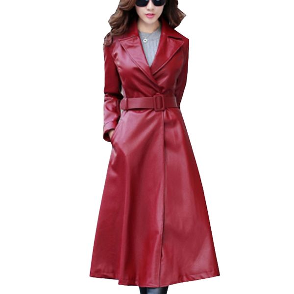 2018 leather jacket women fashion new plus size slim pu removable ladies faux synthetic long leather trench coat female, Black
2018 leather jacket women fashion new plus size slim pu removable ladies faux synthetic long leather trench coat female, Black