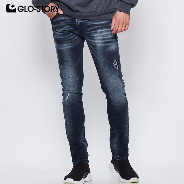 glo-story 2018 autumn men's casual full length mid-waist ripped hole jeans male streetwear denim pencil pants mnk-7692, Blue
glo-story 2018 autumn men's casual full length mid-waist ripped hole jeans male streetwear denim pencil pants mnk-7692, Blue