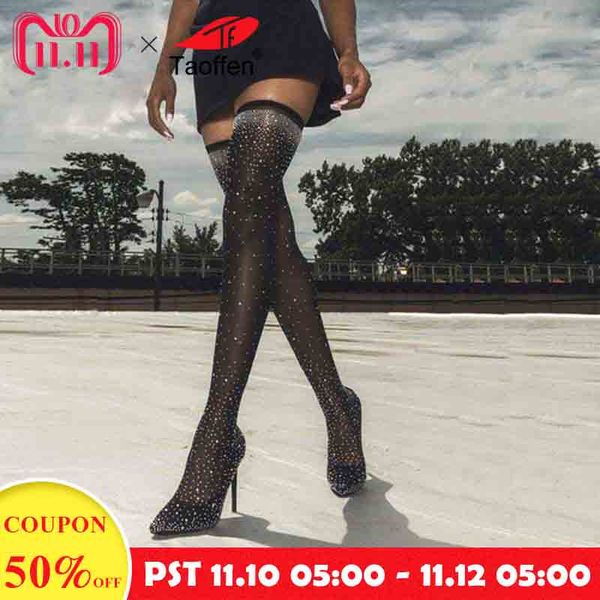 taoffen fashion women over the knee boots pointed toe thin high heels stretch boots crystal women footwear size 35-40, Black
taoffen fashion women over the knee boots pointed toe thin high heels stretch boots crystal women footwear size 35-40, Black