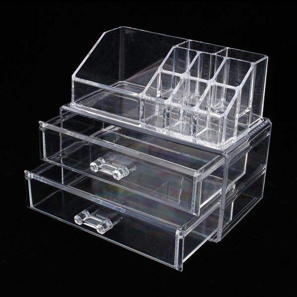 transparent plastics box clear makeup jewelery organizer display cosmetic storage case drawers holder make up box tools 
transparent plastics box clear makeup jewelery organizer display cosmetic storage case drawers holder make up box tools