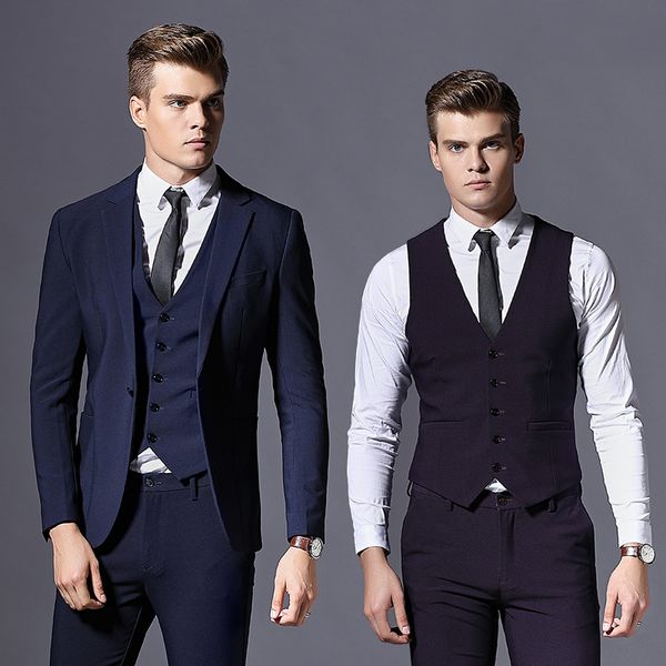 men's casual slim fit 3 piece suits for wedding tuxedos groomsmen prom suit single button mens blazers jacket with pants & vest, White;black
men's casual slim fit 3 piece suits for wedding tuxedos groomsmen prom suit single button mens blazers jacket with pants & vest, White;black