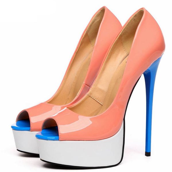 16cm heel height peep toe stiletto heel platform party shoes heels us size 5.5-14.5 no.1605-1, Black
16cm heel height peep toe stiletto heel platform party shoes heels us size 5.5-14.5 no.1605-1, Black
