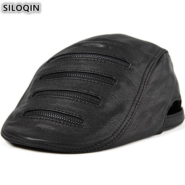 siloqin men's flat cap genuine leather hat personality decoration sheepskin leather berets for men dad's hats new, Blue;gray
siloqin men's flat cap genuine leather hat personality decoration sheepskin leather berets for men dad's hats new, Blue;gray