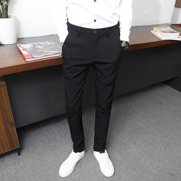 2018 summer men's black suit separate pant flat front straight fit business straight male trousers office wear solid dress pants, White;black
2018 summer men's black suit separate pant flat front straight fit business straight male trousers office wear solid dress pants, White;black
