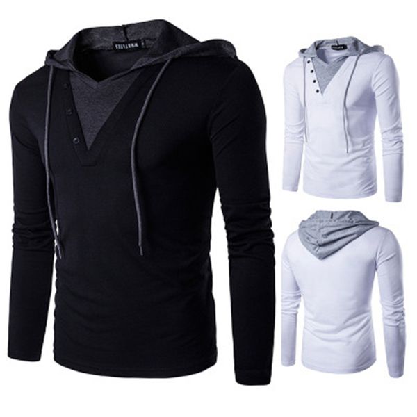 men's hooded sling t shirt new mens clothing fashion long sleeve tees male slim male xxl men casual panelled color stitching t-shirt, White;black
men's hooded sling t shirt new mens clothing fashion long sleeve tees male slim male xxl men casual panelled color stitching t-shirt, White;black
