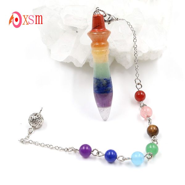 xinshangmie 7 chakra bead chain stylish natural rainbow 7 color energy crystal reiki pendulum dowsing hypnosis healing amulet, Silver
xinshangmie 7 chakra bead chain stylish natural rainbow 7 color energy crystal reiki pendulum dowsing hypnosis healing amulet, Silver