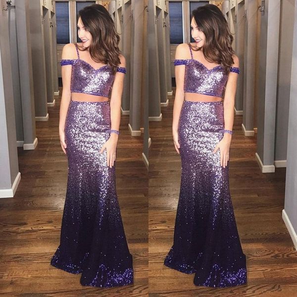 chic two pieces prom dresses sparkly sequined off shoulder sleevelesss mermaid party gowns 2018 custom made dubai celebrity evening dress, Black
chic two pieces prom dresses sparkly sequined off shoulder sleevelesss mermaid party gowns 2018 custom made dubai celebrity evening dress, Black