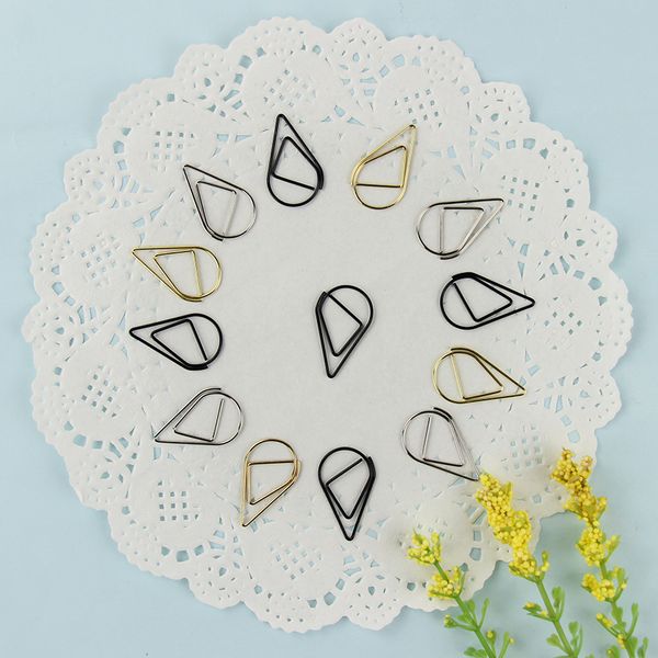 100 pcs/set metal material drop shape paper clips gold silver color funny kawaii bookmark office school stationery marking clips
100 pcs/set metal material drop shape paper clips gold silver color funny kawaii bookmark office school stationery marking clips