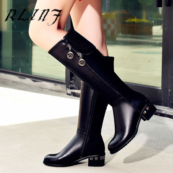 rlinf new comfortable high-heeled fashion square root round head straight barrel side zipper female long boots, Black
rlinf new comfortable high-heeled fashion square root round head straight barrel side zipper female long boots, Black