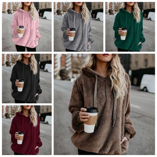 6 colors solid color sherpa pullover thick hoodies streetwear women casual zipper collar sherpa hoodies sweater sweatshirts cca10391 6pcs, Black
6 colors solid color sherpa pullover thick hoodies streetwear women casual zipper collar sherpa hoodies sweater sweatshirts cca10391 6pcs, Black