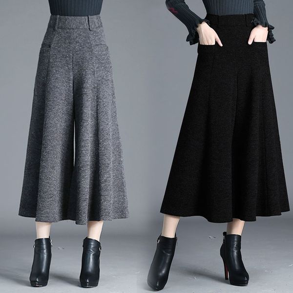autumn thicken woolen wide leg pants women high waist streetwear harajuku pleated skirt pants ankle length trousers pantalon, Black;white
autumn thicken woolen wide leg pants women high waist streetwear harajuku pleated skirt pants ankle length trousers pantalon, Black;white