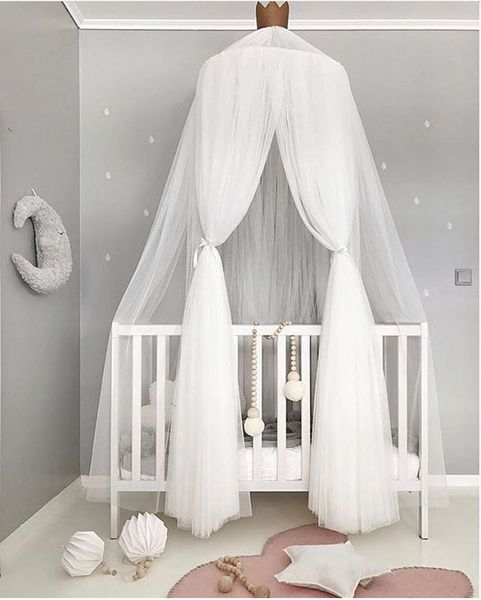 

240cm kid dome hanging mosquito net bed canopy bedcover curtain home bed crib tent hung dome two layer of net yarn bedding