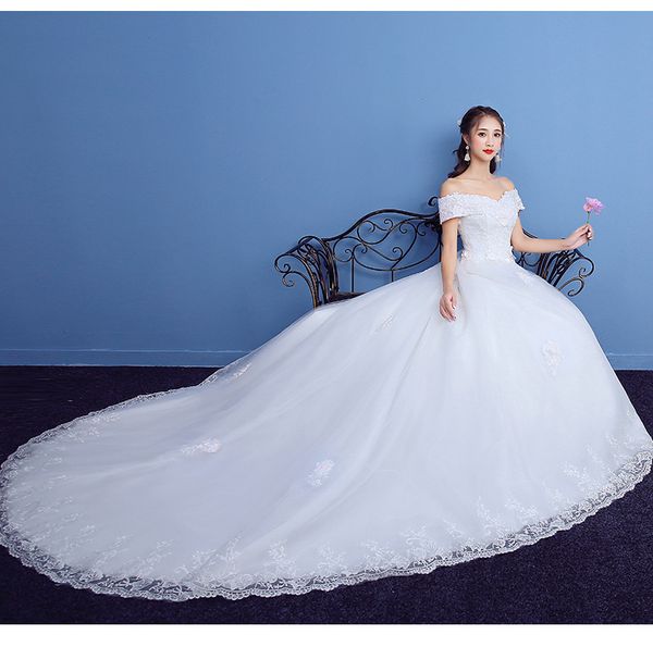 embroidery wedding dress 2018 new arrival appliques lace boat neck sweep brush train bridal gown lace up cap sleeve, White
embroidery wedding dress 2018 new arrival appliques lace boat neck sweep brush train bridal gown lace up cap sleeve, White