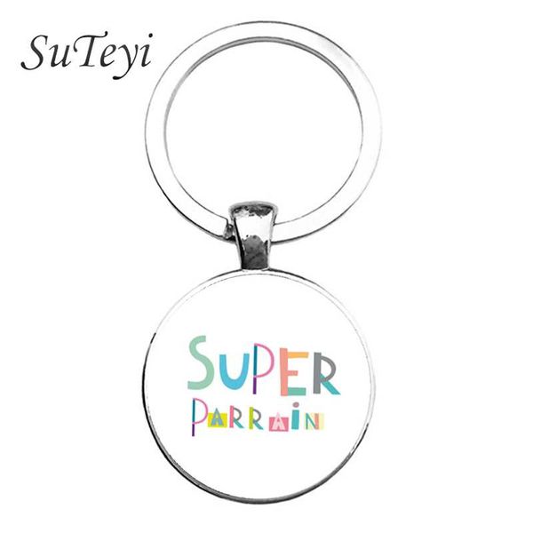 suteyi super marraine key chain handmade round glass french letter pattern pendant key holder men women spot jewelry, Silver
suteyi super marraine key chain handmade round glass french letter pattern pendant key holder men women spot jewelry, Silver