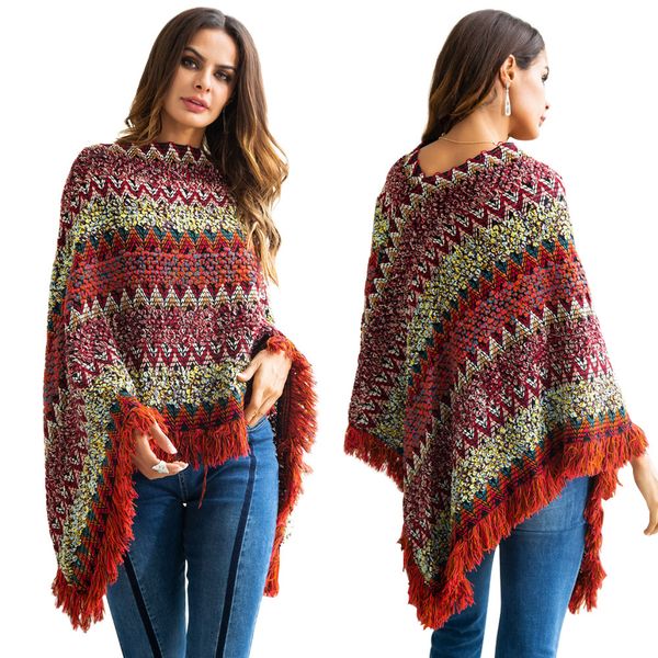 pullover cloak jacket female autumn and winter two tassel sweaters women's casual fashion sweaters outwear coat, White;black
pullover cloak jacket female autumn and winter two tassel sweaters women's casual fashion sweaters outwear coat, White;black