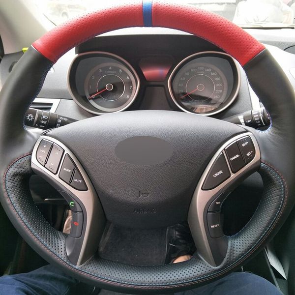 red black genuine leather diy hand-stitched car steering wheel cover for hyundai elantra 2011-2016 avante i30 2012-2016
red black genuine leather diy hand-stitched car steering wheel cover for hyundai elantra 2011-2016 avante i30 2012-2016