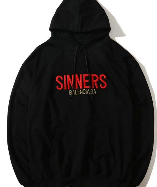 2018 europe paris autumn winter black fashion sinners embroidery hooded hoodie men women luxury sweatshirt
2018 europe paris autumn winter black fashion sinners embroidery hooded hoodie men women luxury sweatshirt