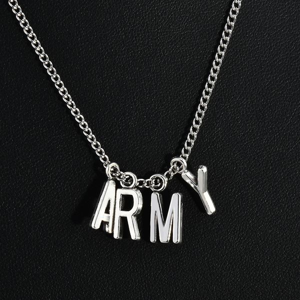 new fashion kpop bts jimin necklace bangtan boys army a.r.m.y pendant kook jimin v suga charms jewelry gift, Silver
new fashion kpop bts jimin necklace bangtan boys army a.r.m.y pendant kook jimin v suga charms jewelry gift, Silver