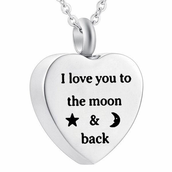 eternally loved i love you to the moon and back cremation urn necklace for ashes keepsake stainless steel cremation jewelry, Silver
eternally loved i love you to the moon and back cremation urn necklace for ashes keepsake stainless steel cremation jewelry, Silver