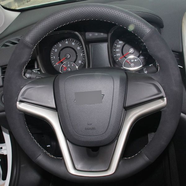 black genuine leather black suede hand-stitched car steering wheel cover for chevrolet malibu 2011-2014
black genuine leather black suede hand-stitched car steering wheel cover for chevrolet malibu 2011-2014