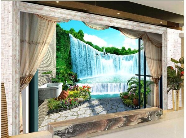современная гостиная обои hd 3d стерео окно за водопад тв фон стены 
современная гостиная обои hd 3d стерео окно за водопад тв фон стены