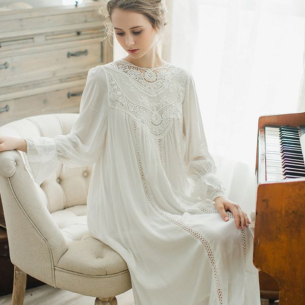 2018 women's court royal sleeve nightgown sleepwear long princess nightdress ladies cotton white nightwear lace jtivn
2018 women's court royal sleeve nightgown sleepwear long princess nightdress ladies cotton white nightwear lace jtivn