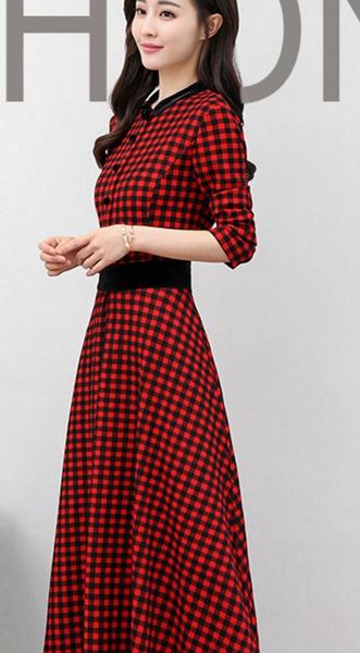 dress spring long sleeved in 2018 new women's medium length lattice dress, Black;gray
dress spring long sleeved in 2018 new women's medium length lattice dress, Black;gray