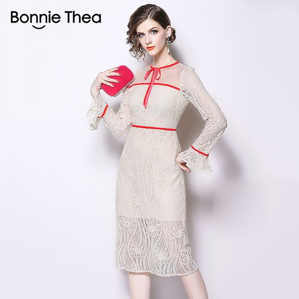 bonnie thea spring and autumn lace women dress female midi dress elegant office work ladies dresses vestidos clothes 2018, White;black 
bonnie thea spring and autumn lace women dress female midi dress elegant office work ladies dresses vestidos clothes 2018, White;black