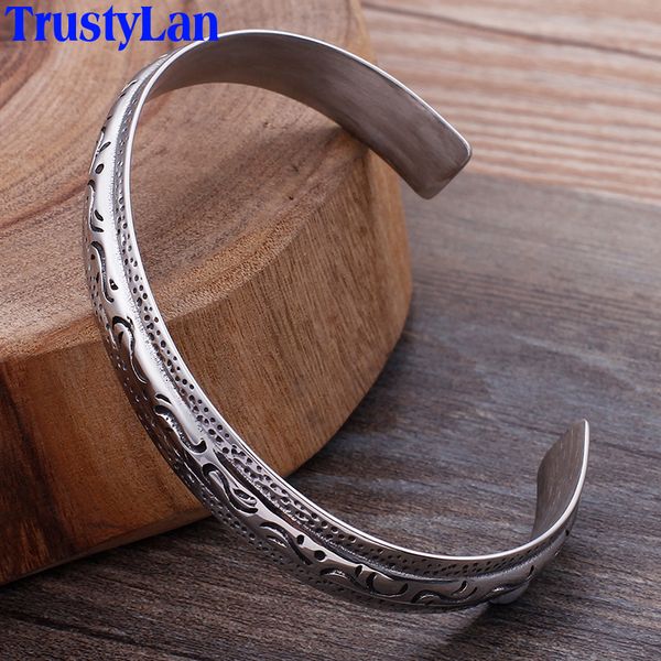 trustylan vintage open bangle for men personality cuff stainless steel mens bracelets & bangles 2018 jewelry gifts for husband, Black
trustylan vintage open bangle for men personality cuff stainless steel mens bracelets & bangles 2018 jewelry gifts for husband, Black