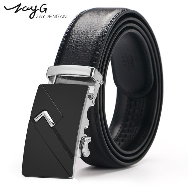 zayg men simple silver metal automatic buckle classic belt genuine luxury leather belts male casual buckle band, Black;brown
zayg men simple silver metal automatic buckle classic belt genuine luxury leather belts male casual buckle band, Black;brown