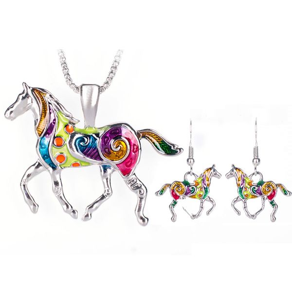 summer enamel horse gold jewelry sets for women animal horse necklace earring set turkish fashion jewelry, Silver
summer enamel horse gold jewelry sets for women animal horse necklace earring set turkish fashion jewelry, Silver