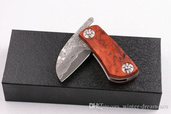 1.8 Inch Damascus Blade Mini Folding Knife Pocket Tool Wood Handle Tactical Survival EDC Hunting Gift Collection Knives With Black Box P247R
1.8 Inch Damascus Blade Mini Folding Knife Pocket Tool Wood Handle Tactical Survival EDC Hunting Gift Collection Knives With Black Box P247R