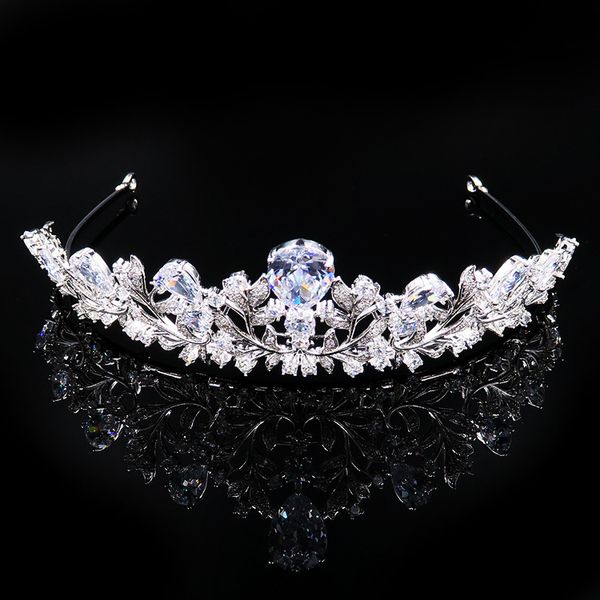 3a zircon crown environmental copper crown jewels hairband bling wedding bridal jewelry h13312, Silver
3a zircon crown environmental copper crown jewels hairband bling wedding bridal jewelry h13312, Silver