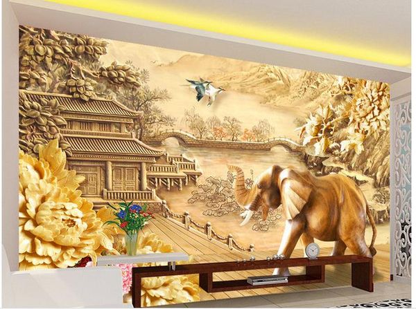 custom any size mural wallpaper woodcarving flower elephant chinese style background wall landscape painting wallpaper mural painting for l
custom any size mural wallpaper woodcarving flower elephant chinese style background wall landscape painting wallpaper mural painting for l